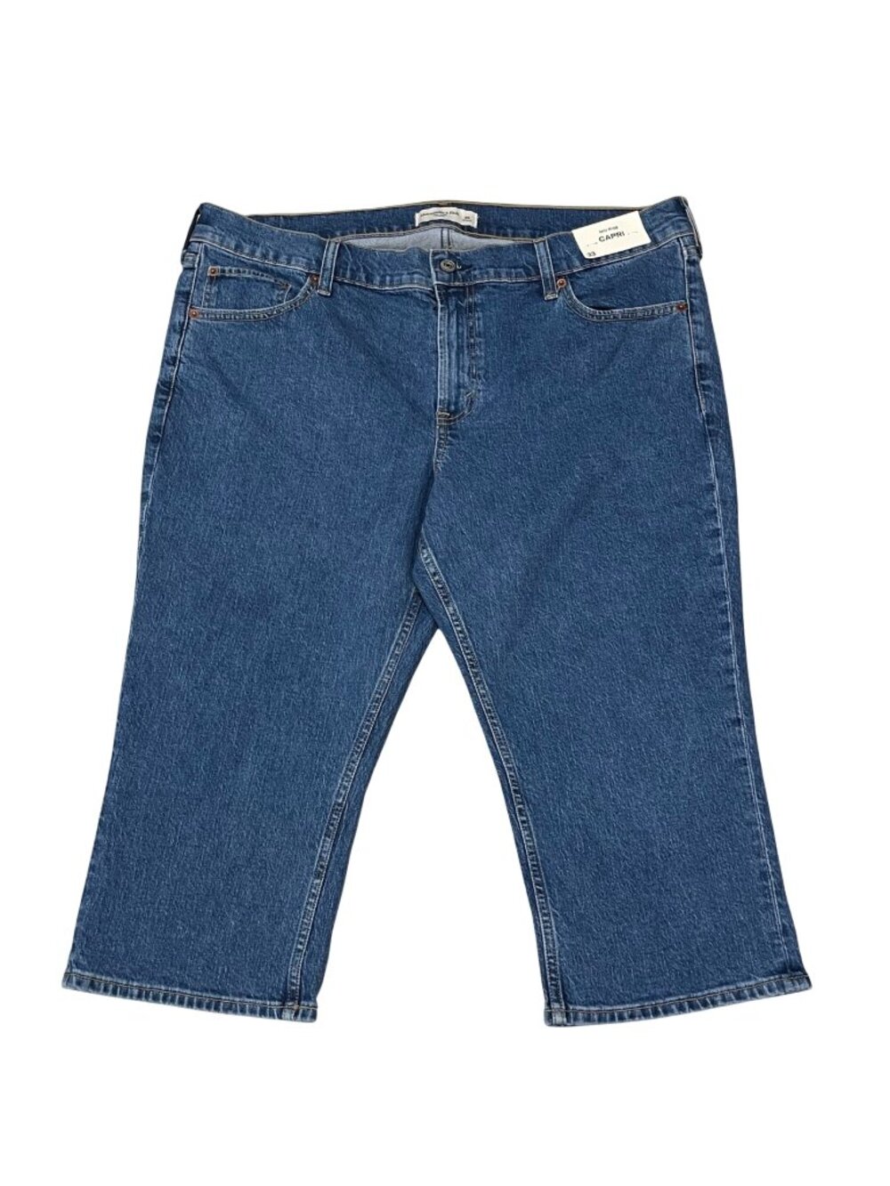 Abercrombie & Fitch Mid Rise Capri Jeans Women's Size 33 Blue Cotton Denim NEW